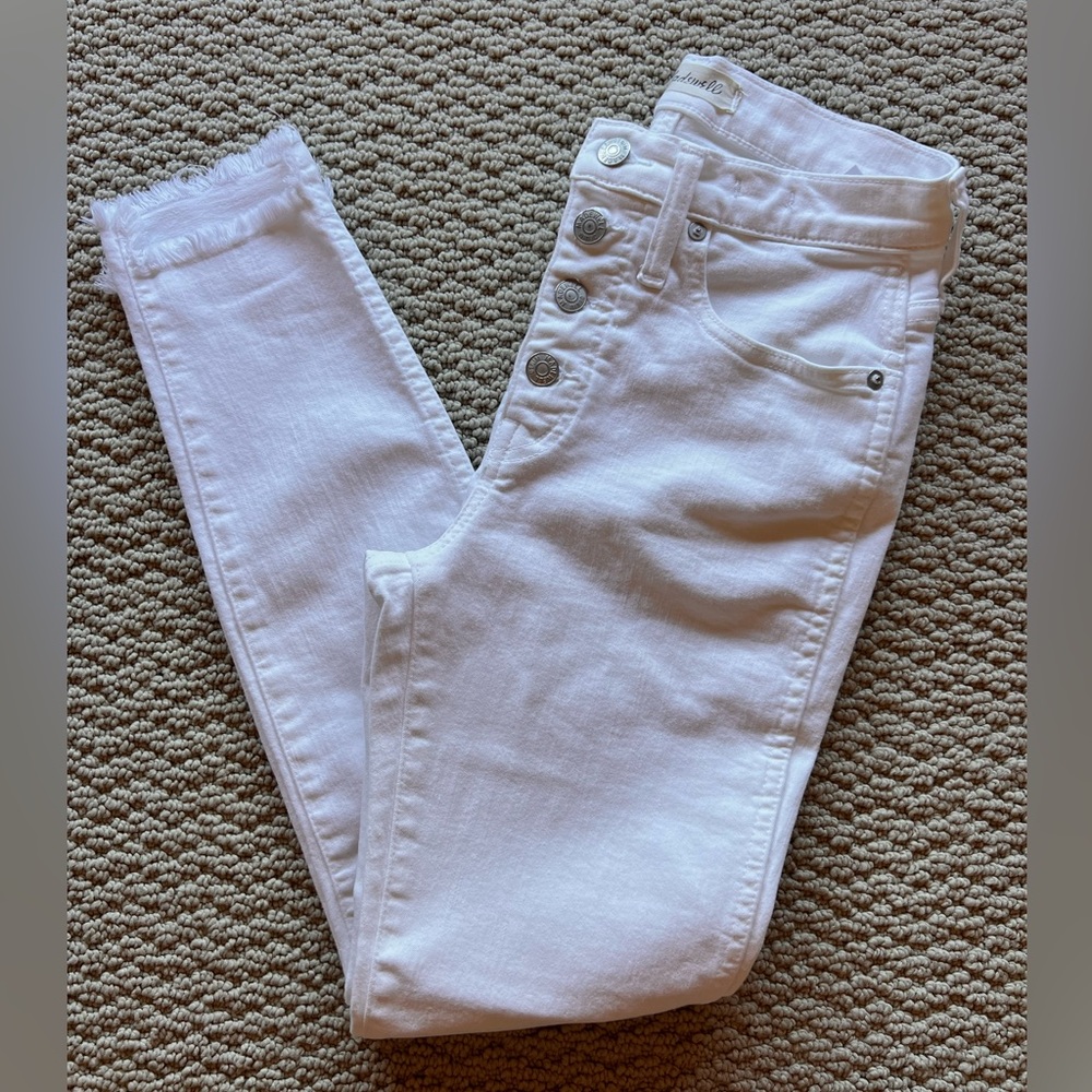 Madewll white button fly high rise skinny jeans - size 25